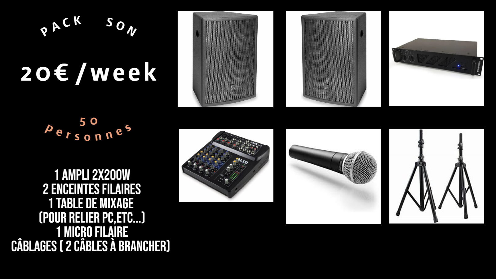pack 50 personnes a louer